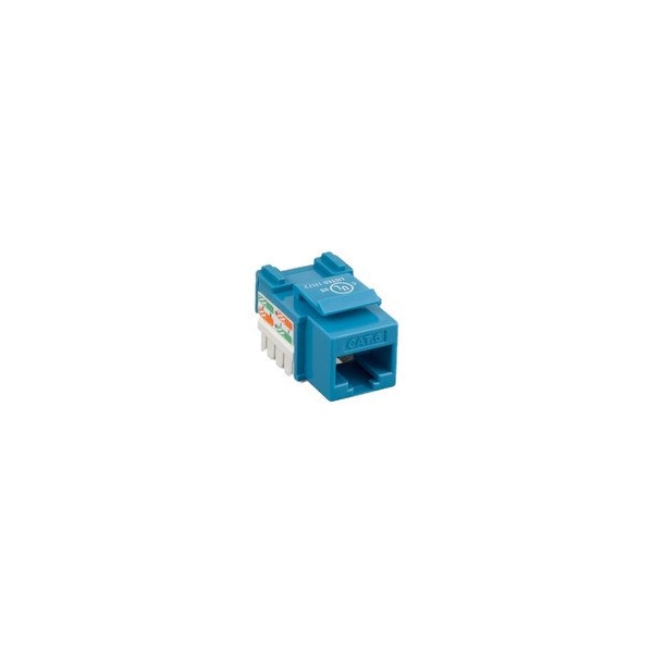 Cable Wholesale Cat6 Keystone Jack, Blue, RJ45 Female to 110 Punch Down, PoE++ Type 4 100W 326-121BL - main
